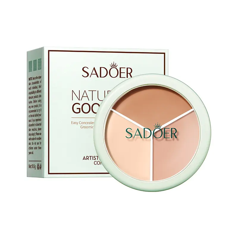 3-Color Concealer & Contour Palette, Easy-Blending Cream Makeup for Face Shaping, Brightening & Blemish Cover for an Airbrushed Skin Finish, All-Day Wear, Cream Makeup Concealer & Foundation, Double-Duty Concealer & Foundation, Easy-Wear Formula Concealer