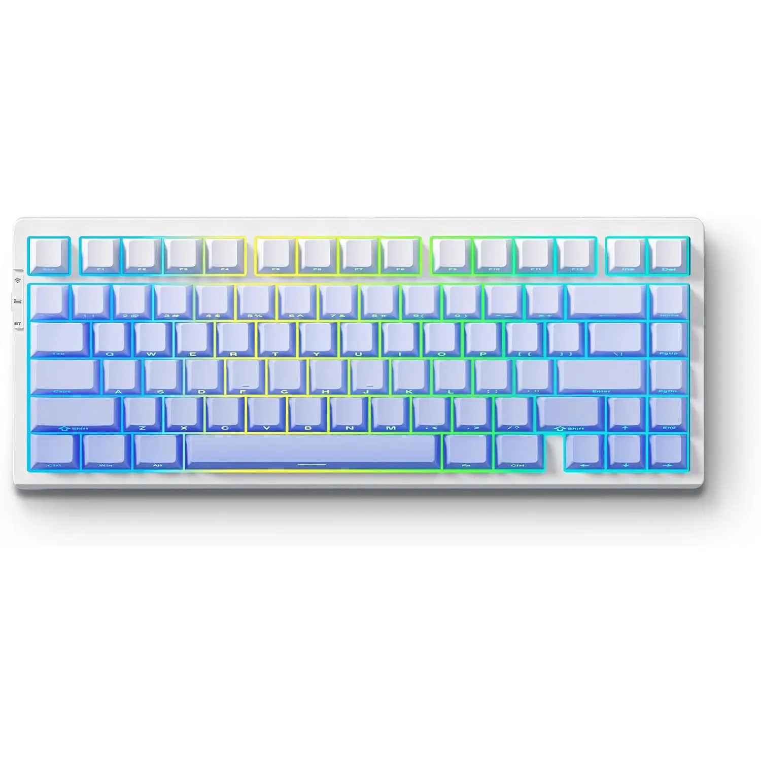 G75 PRO 75%  Mechanical Keyboard, TKL Keyboards Tri-Mode BT5.0/2.4GHz/USB-C, Hot Swap Custom Creamy Keyboards Linear , Double Shot PBT Keycaps RGB LED Backlit, Glacier Gradient