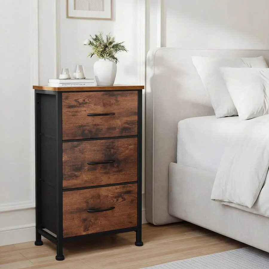 3 Fabric Drawer Dresser, Vertical Storage Organizer With Removable Fabric Drawers, For Living Room, Bedroom, Entryway,chabuildreark,farmhouse,coffee bar cabinet,lockable,,,unit,,jewelry,armoire,,tower,,bathroom,mirror,wooden,load,capacity,,hall,tree,