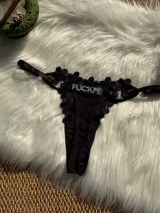 One diamond-embellished thong/panty Lingerie, Underwear, Lady, Plant, suitable for Valentine's Day and carnivals (one size fits all, adjustable to fit weights from 40-80 kg, the English diamond embellishment text is not customizable)