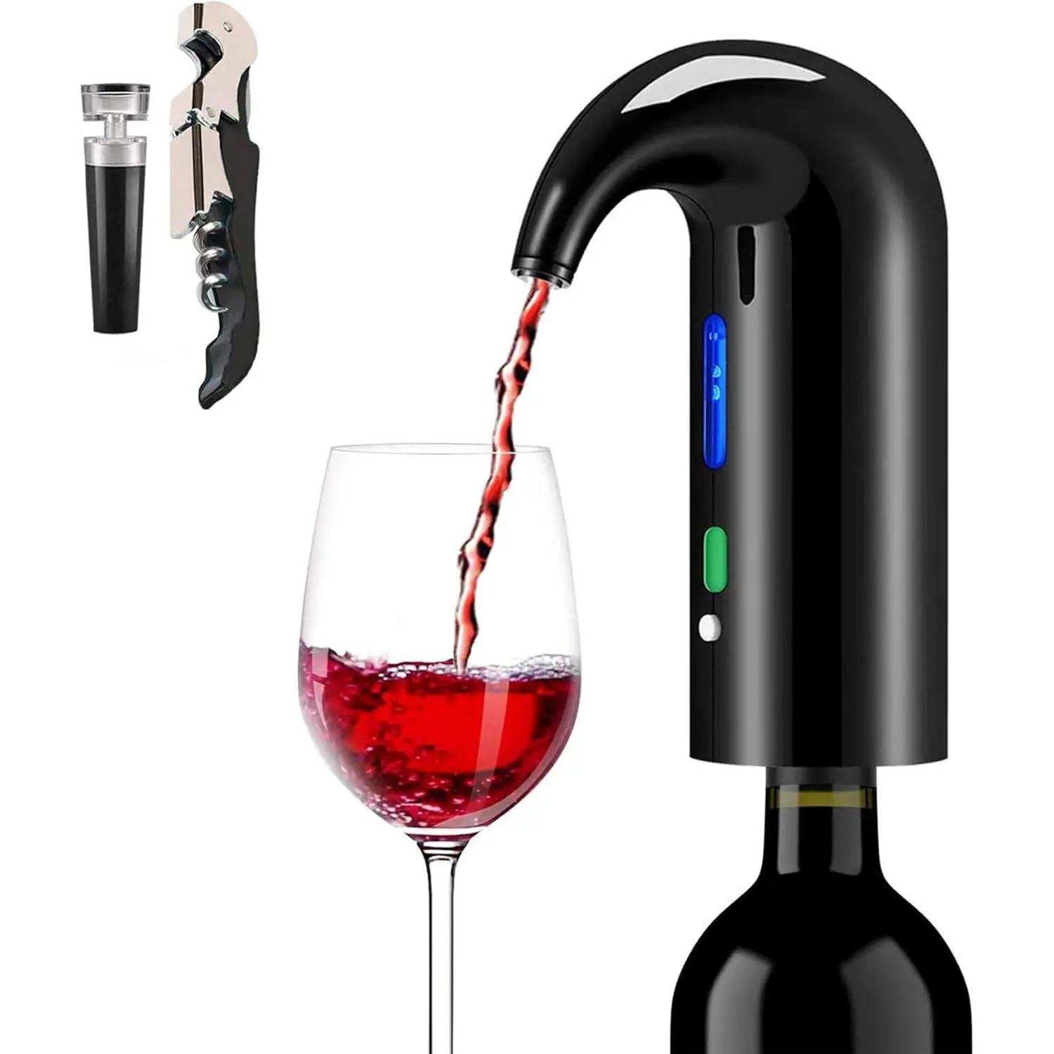 Fathers Day Gift Electric Wine Aerator & Automatic Wine Dispenser – 1-Button Instant Aeration, Decanter Wine Pourer for Red & White Wine, USB Rechargeable Wine Accessories – Best Wine Gift for Men