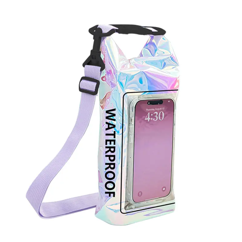 3-Way Wear Holographic Waterproof Cellphone Dry Bag - Adjustable Floating Touch Screen Crossbody Pouch with Lanyard, Handheld Shell for Summer Water Sports, Boating (b49046) - Android Device Protection, Transparent, Wireless, Devices, Plastic, Casing