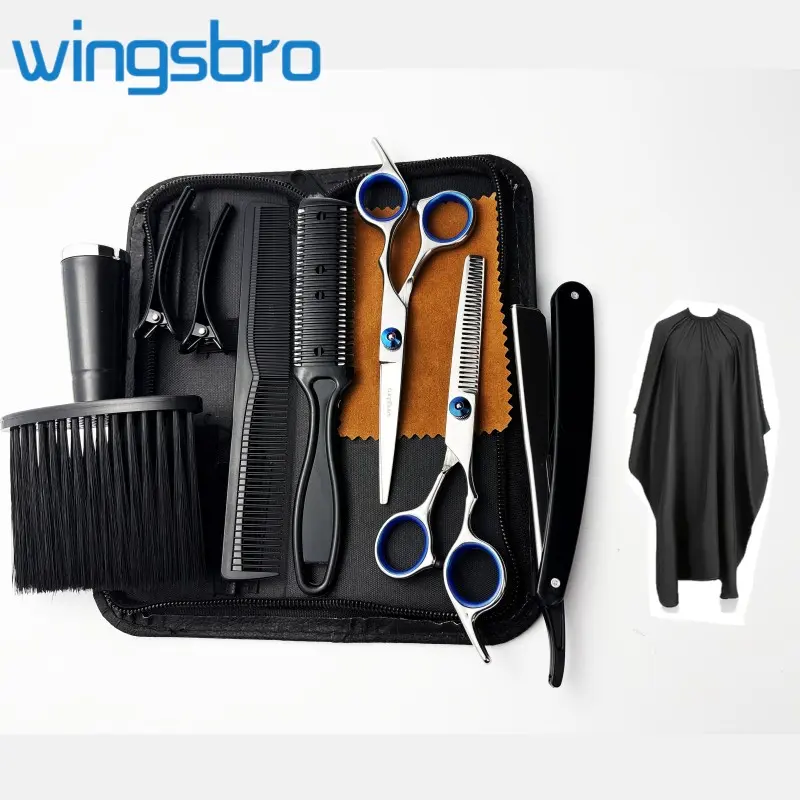 wingsbro 6.5" Hair cutting scissors set ,Stainless steel Hairdressing Scissors kit ,Barber‘s haircut tools, Haircut Kits, Barber Equipment