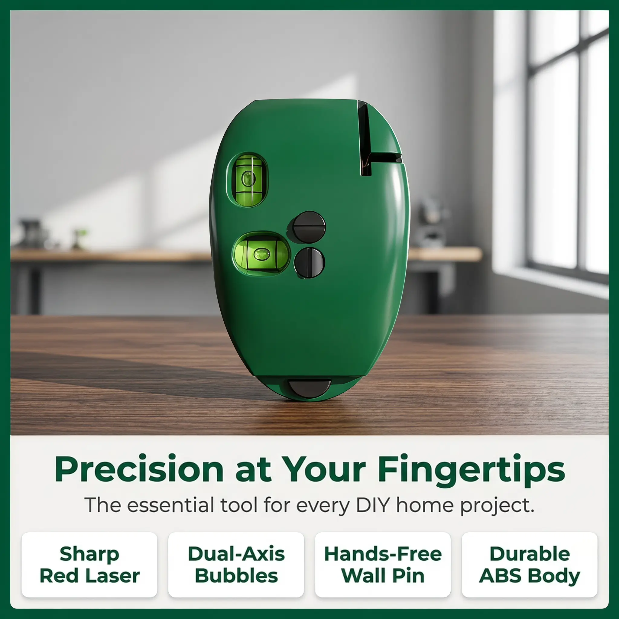 No More Crooked Lines! 90 °   Self-Leveling Laser Level, High-Precision Cross Line Tool for DIY ️