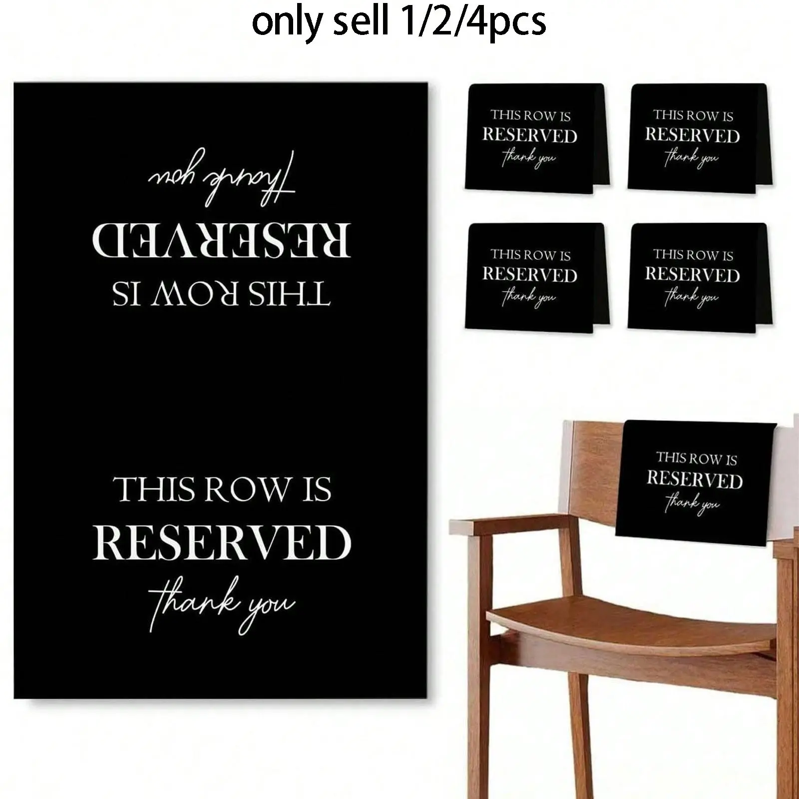 Reserve Seat Chair Signs, Church Bench Fabric Place Holders, Wedding Decorations, Banquets, Celebrations, Meetings, Decorative Plaque Sign
