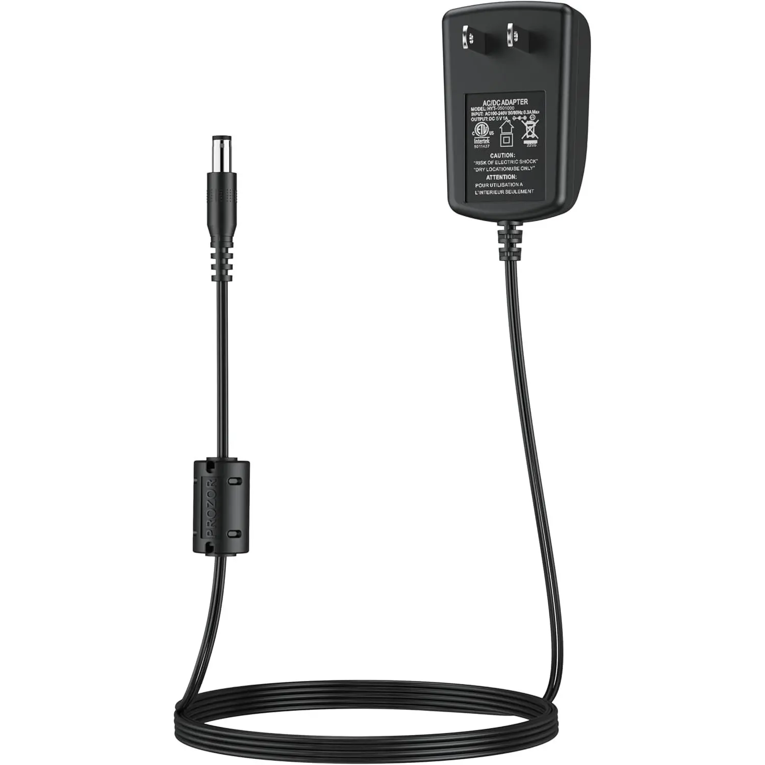 PROZOR Power Supply Adapter, AC Power Adapter 5V 1A Transformers Wall Charger DC Cable Length 153cm with 5.5mm Plug for HDMI Switch Splitter, DAC, CCTV, IP Camera, USB HUB