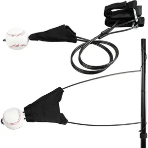Baseball Batting Swing Trainer Portable Baseball Hitting Trainer with Auto-Reset & Adjustable Ball Height, Batting Practice Equipment Hitting Accessories for Beginners to Pros