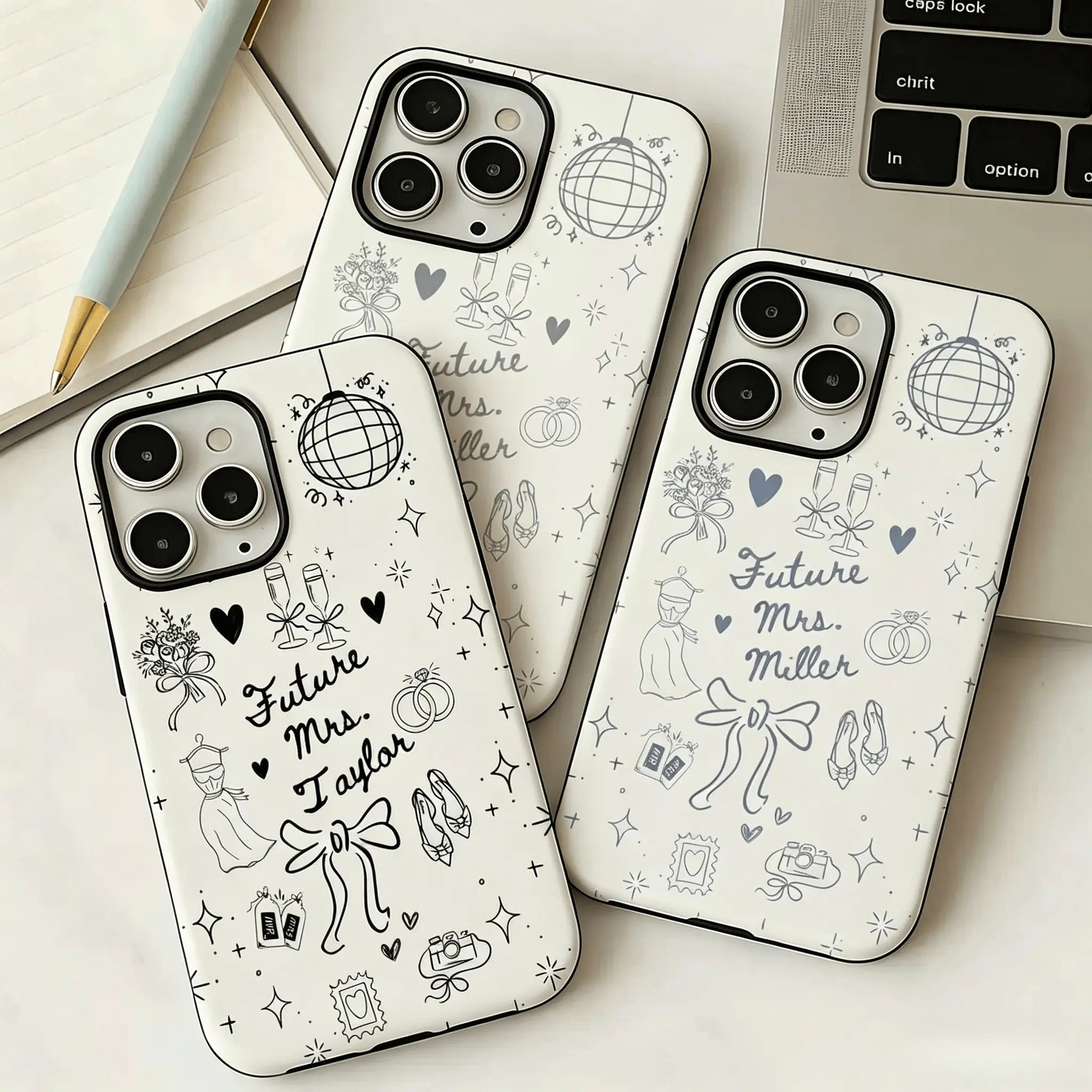 Personalized Future Mrs. Shockproof Smartphone Case - Handheld Cellphone Devices Accessory, Protective Casing for Bride-To-Be Gift, Compatible with iPhone 17/16/15/14/13/12 (Pro, Max, Plus, Mini), Accessories, Transparent