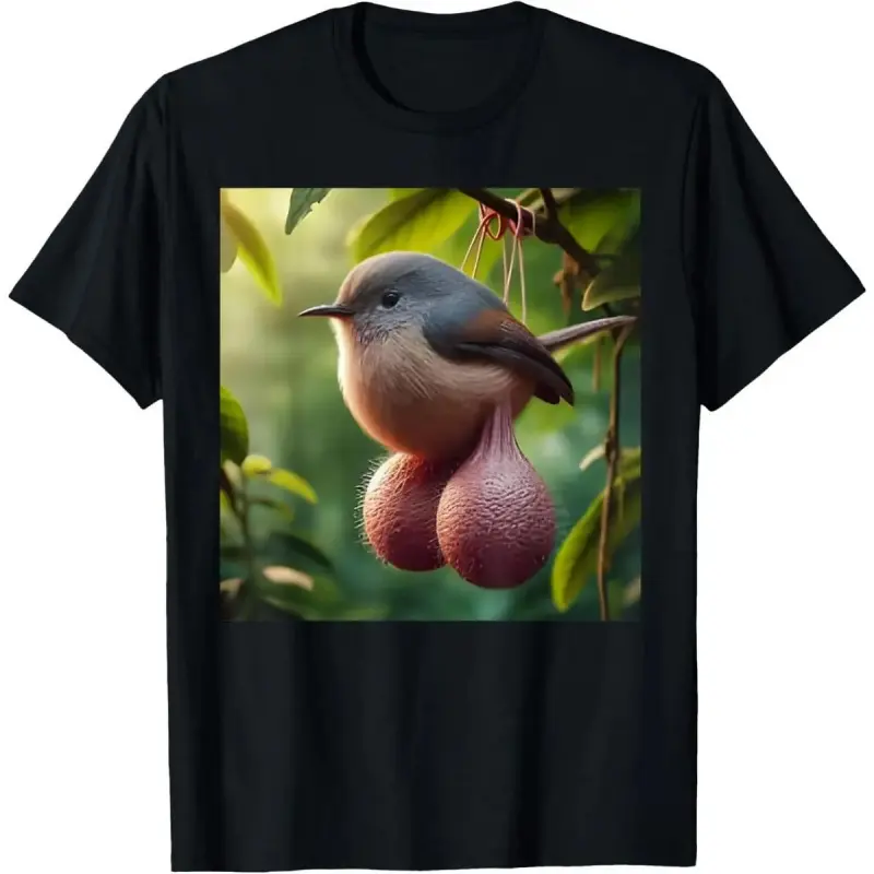 Men's Balls Bird Meme Short-Sleeve Round Neck Premium Cotton Regular Fit Black Sporty Chic Sports Crewneck T-Shirt, Wh, Everyday Comfort Casual Streetwear