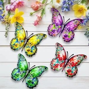 Metal Butterfly Home Wall Decor, 14" Outdoor Fence Art, Hanging Decoration for Garden, Living Room, Bedroom, Ideal Gift for Holidays and Events
