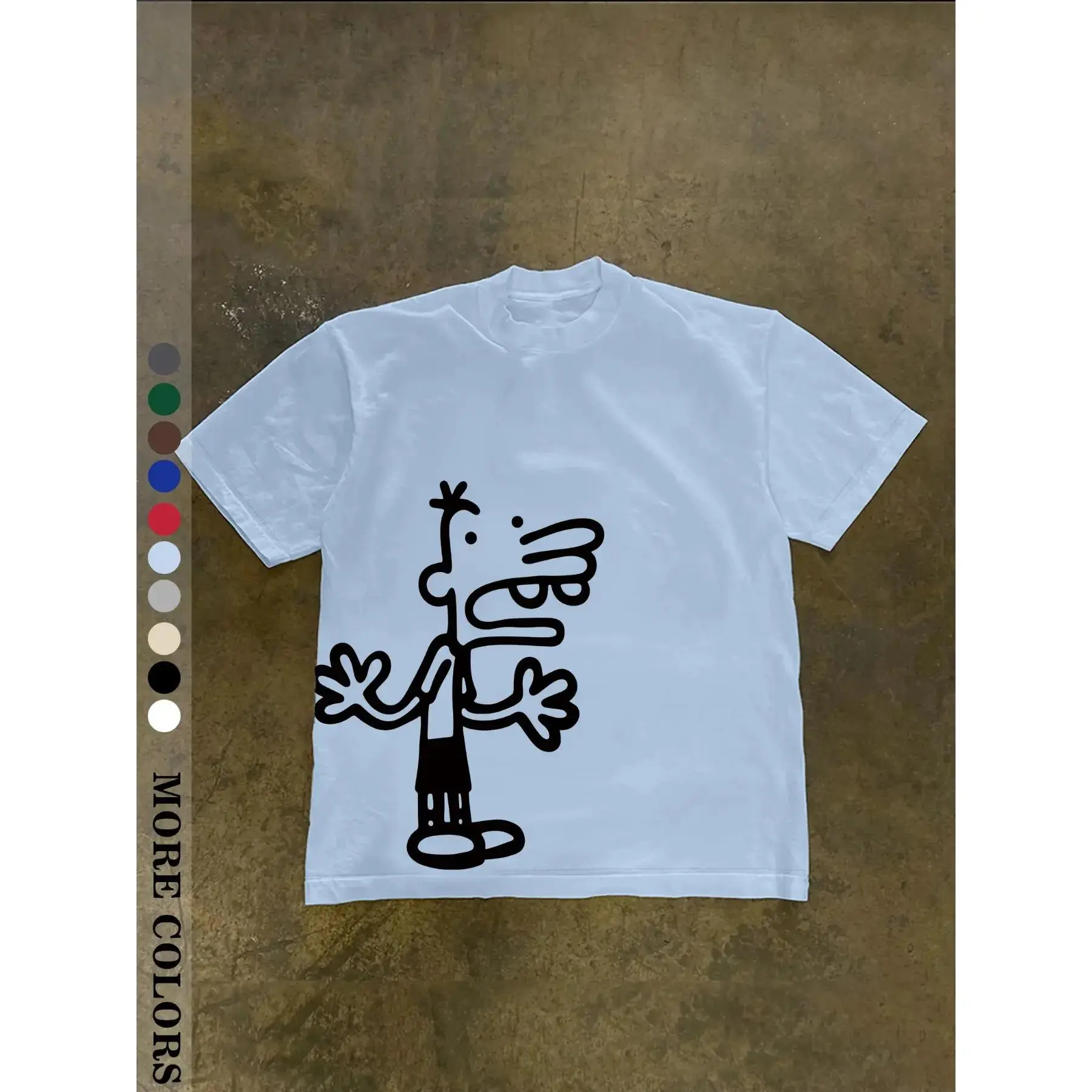 Unisex Streetwear Graphic T-Shirt, Shortsleeve Crew Neck with Fun Sketch Digital Print, Comfortable Casual Top, Gift for Her, Good Graphic Tees, Xxl, S, Oversize