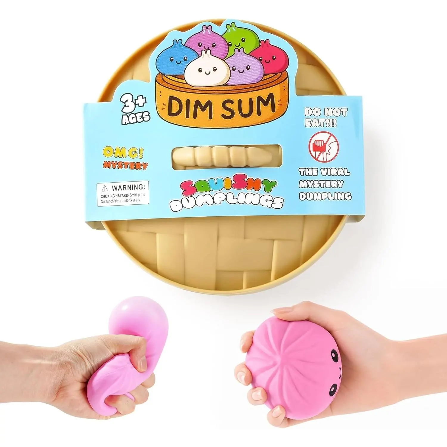 Home Outfit Bundle - Viral Giant Dumpling Squishy Stretchy Ball Fidget Play Stress Toy with Steamer Box, Soft Knit Long-Sleeve Crop Lounge Shrug Top, Light Indigo Slim Breathableboot two-piece business professional dress multi-pocket durable fabric