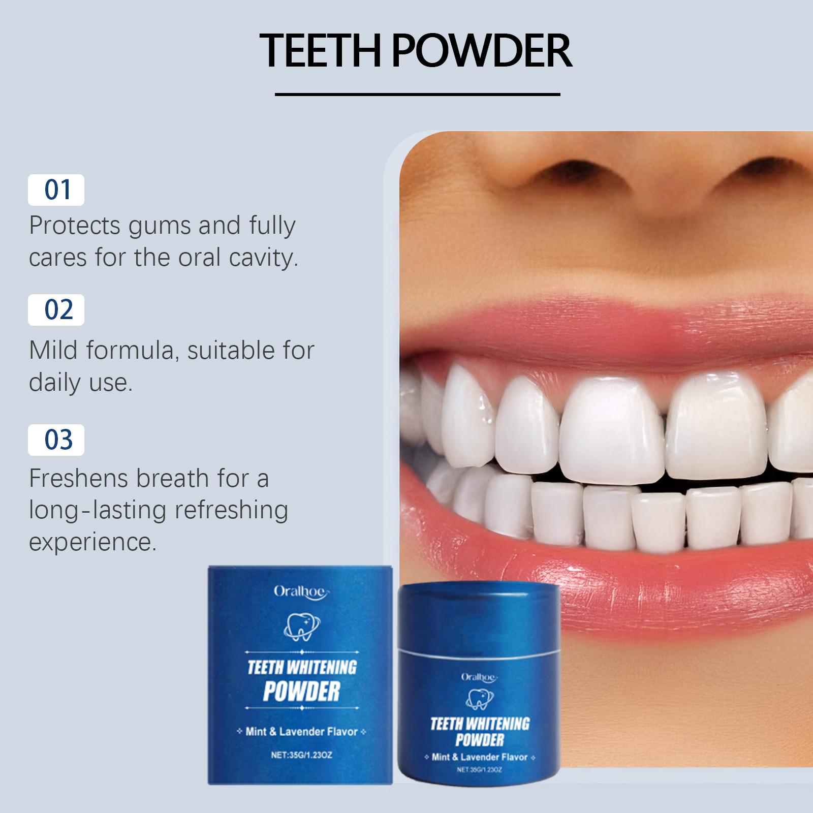 Natural Tooth Powder, Gentle Care, Cleans Teeth, Daily Oral Hygiene, Fresh Breath, Dental Care Powder, Safe and Effective Cleaning