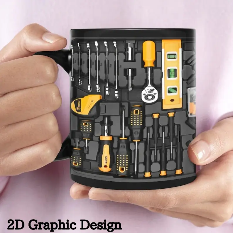 Mechanic Gift, Mechanic Toolbox Set, 2D Graphic Design, Auto Mechanic Coffee Mugs, Gifts For Him, Tool Box, Gift For Husband, Dad Machinist, Gift For Dad