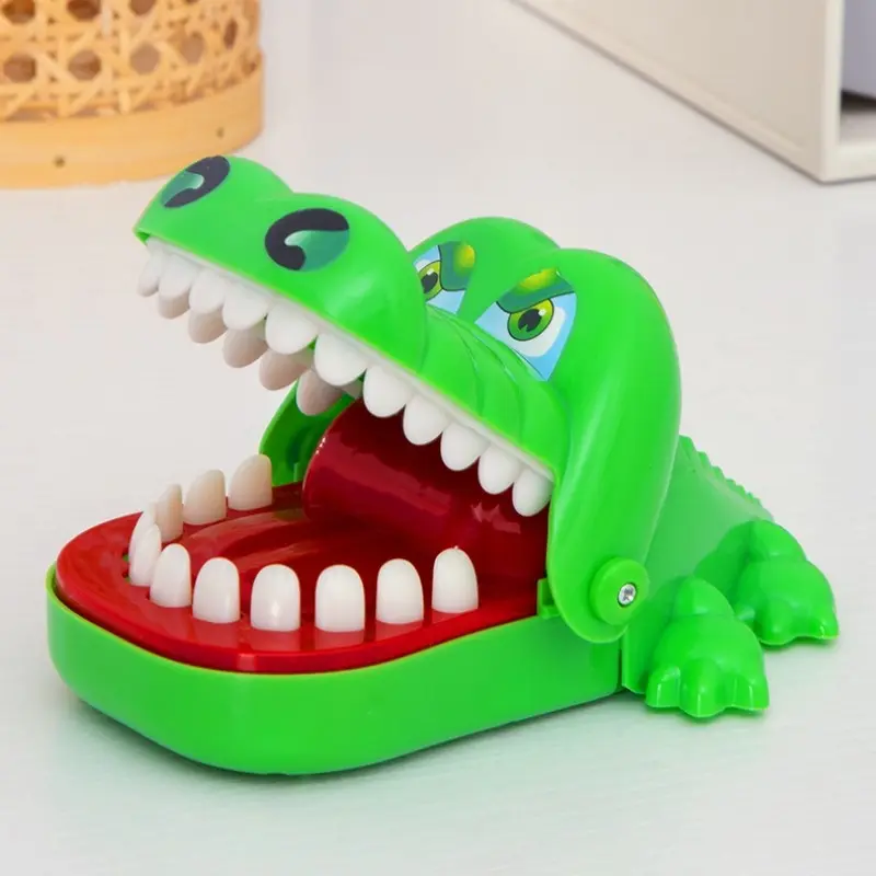 Interactive Crocodile Stress Relief Toy, Stress Reliever, Soft Gel Material, Safe for Fingers, Ideal for Group Games, Large Mouth Design, Press Teeth Feature