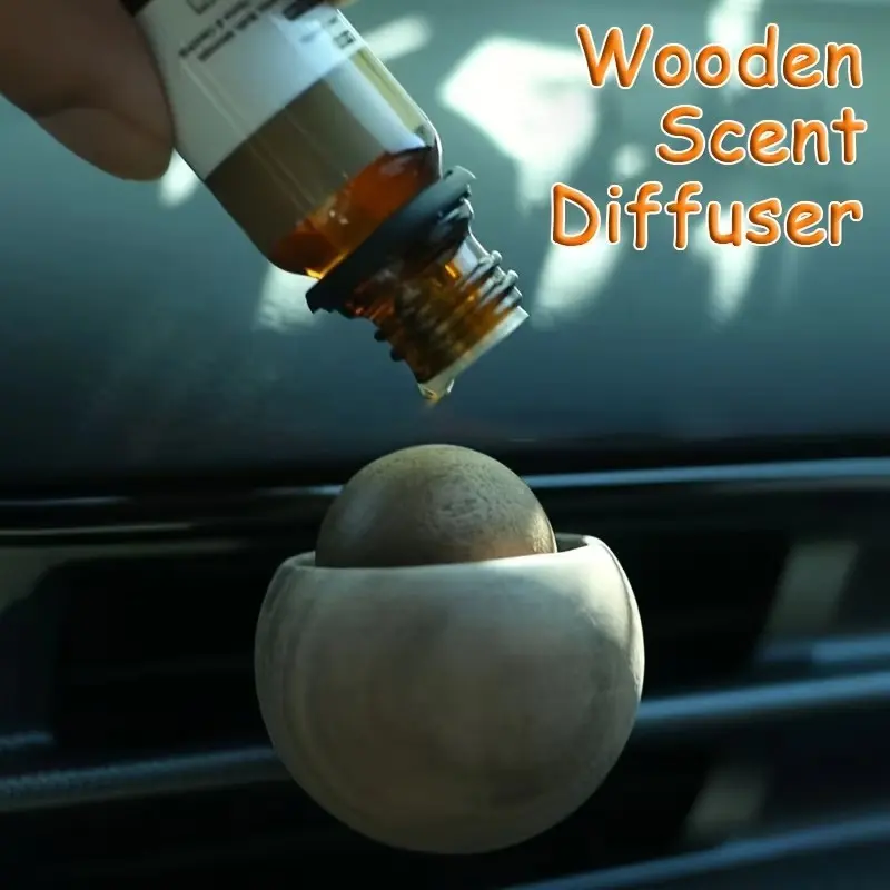 Wooden Car Air Freshener Diffuser, Easy Install, Non-Obstructive, Natural Texture, Compact Design, Versatile Essential Oil Holder, Stylish Car Decor
