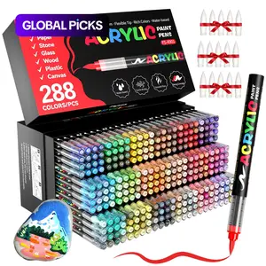 Acrylic Paint Marker Set, Paint Pens, 72/120/168/240/288 Pieces, Art Supplies for Wood, Stone, Canvas, Glass, Fabric, DIY Crafts, Painting Tools