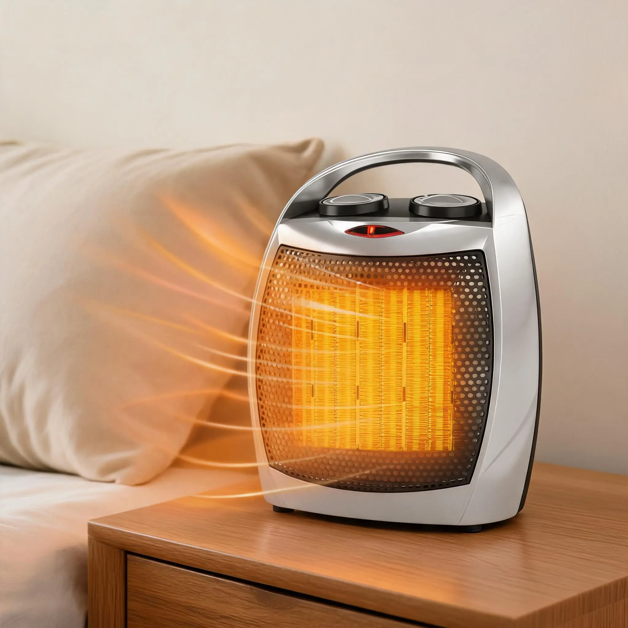 Garvee 2-in-1 Ceramic Electric Space Heater & Fan – 1500W/750W Portable Desk Heater with Thermostat, Fast Heating & Cooling, Quiet <45dB, Overheat & Tip-Over Protection
