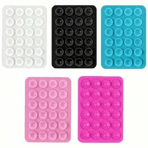 6/12 Pcs Suction Cup Phone Holder Stand, 24 Dual-Sided Adhesive Pads, Anti-Slip Design, Secure Support for Smartphones/tablets, Random Colors, Stick On Holder