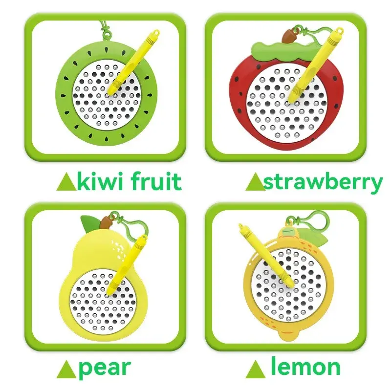 Creative Animal Fruit Magnetic Steel Ball Painting Board, Keychain Stress Relief Toy for Students, Stress Relief Fidgets, Sensory Fidget Gift, Portable and Fun