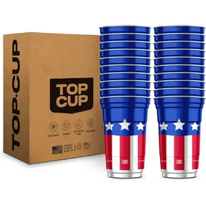 America's 250th Birthday 20 oz Reusable Aluminum Party Cups 20 Count Durable Reusable Recyclable Made in USA