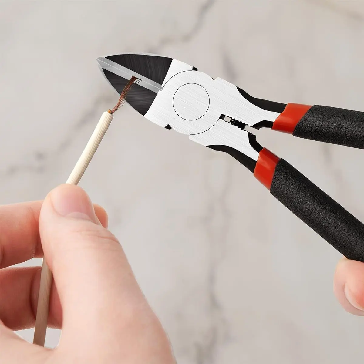 Precision Wire Cutter, 6 Inch Wire Flush Cutters, Ultra Sharp Side Cutter Clippers with Longer Flush Cutting Edge, Ideal Wire Snips for Crafting Cutting Tool