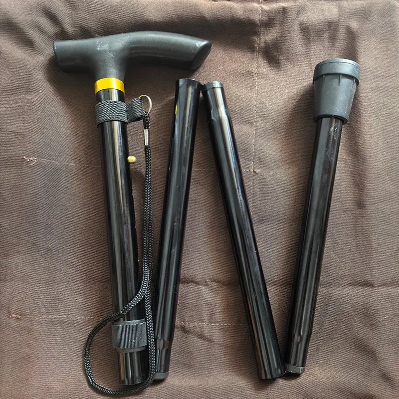 Foldable Walking Cane, Multi-Functional Non-Slip Lightweight Aluminum Trekking Stick, Adjustable Height, Easy Storage, Unisex