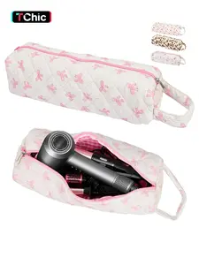 Hair Tools Travel Bag, Cute Compact Case Compatible with Dyson Airwrap & Shark Flexstyle, Curling Iron & Flat Iron Storage Organizer, 14" Portable Hair Accessories Bag