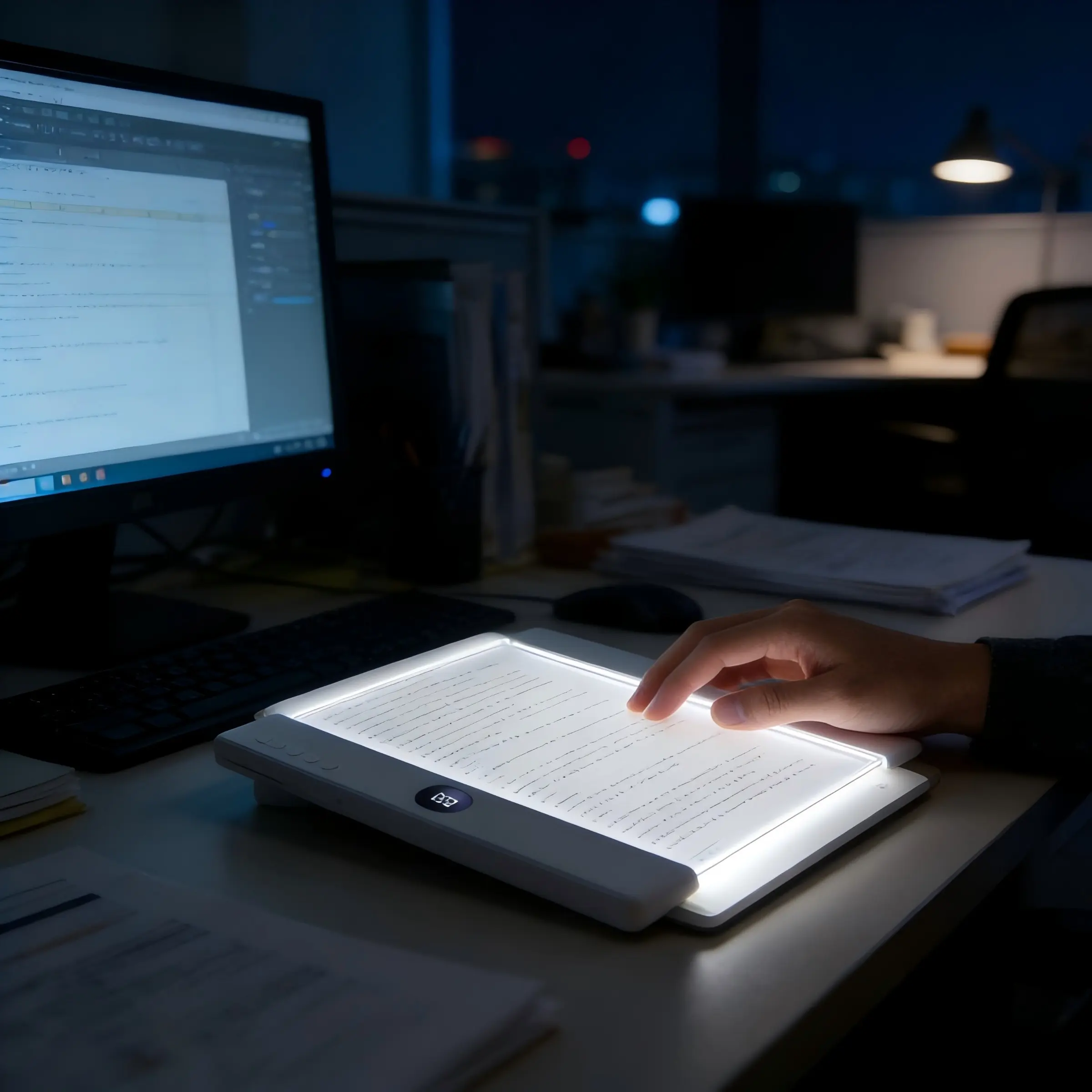 Rechargeable Transparent LED Book Light, Adjustable Leds, Adjustable Brightness Panel Lamp, Night Reading Lamp with Timer, Fun Gift for Readers