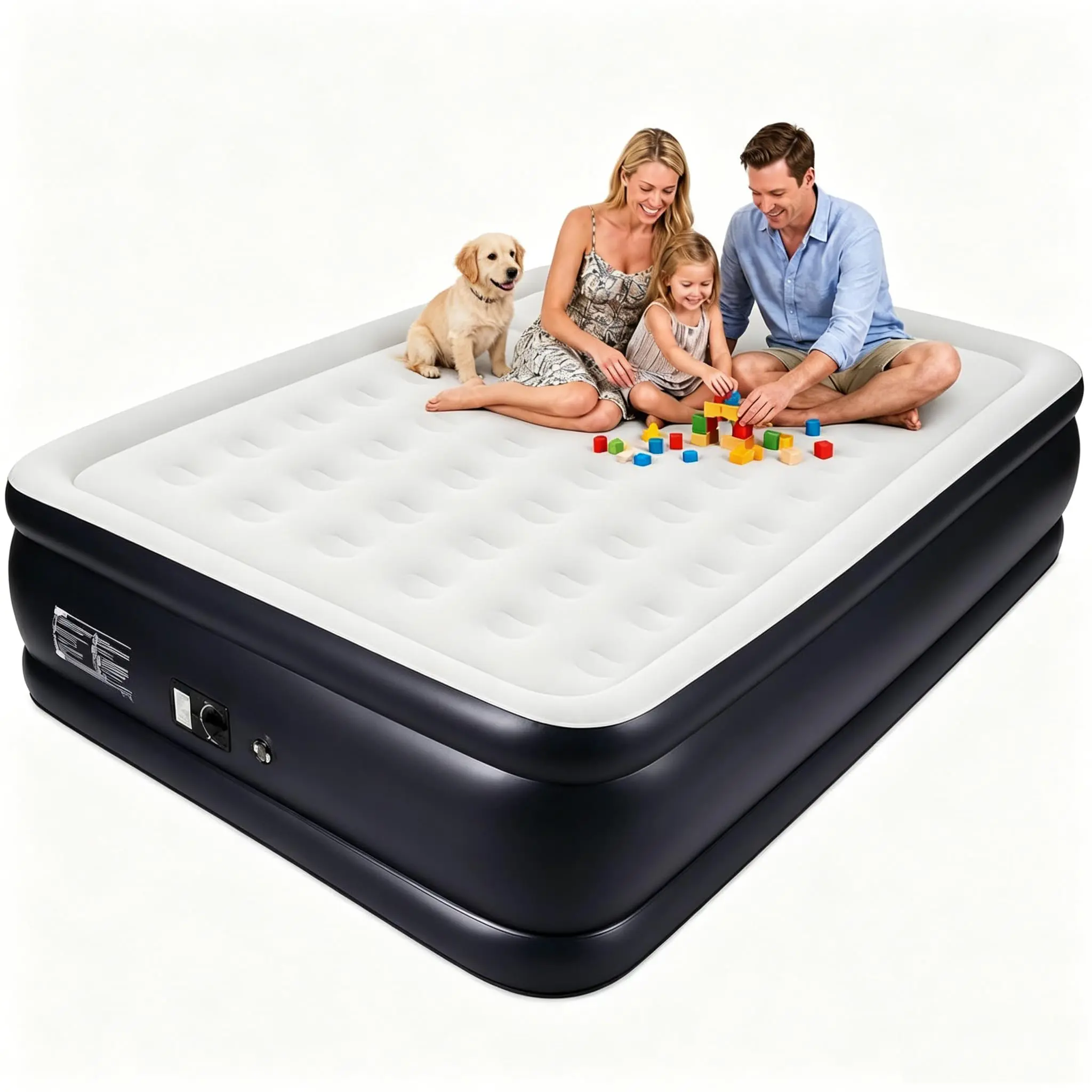 Quick 3-Min Self-Inflation Full Size Air Mattress with Built-in Pump – 18" Raised Inflatable Bed, Portable Blow Up Guest Bed, Supports up to 660lbs, Ideal for Home, Travel, or Guest Use, Size: Full
