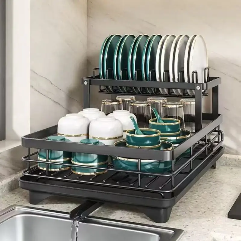 Multi-Layer Kitchen Storage Rack, Dish Drainer Holder, Cup Organizer, Bowl and Plate Stand, Cutting Board Shelf, Space-Saving Design