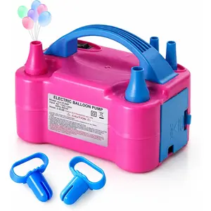 Electric Balloon Pump with Dual Nozzles & Tying Tool - Portable Inflator for Party Balloons, Gender Reveal, Baby Shower, Holidays