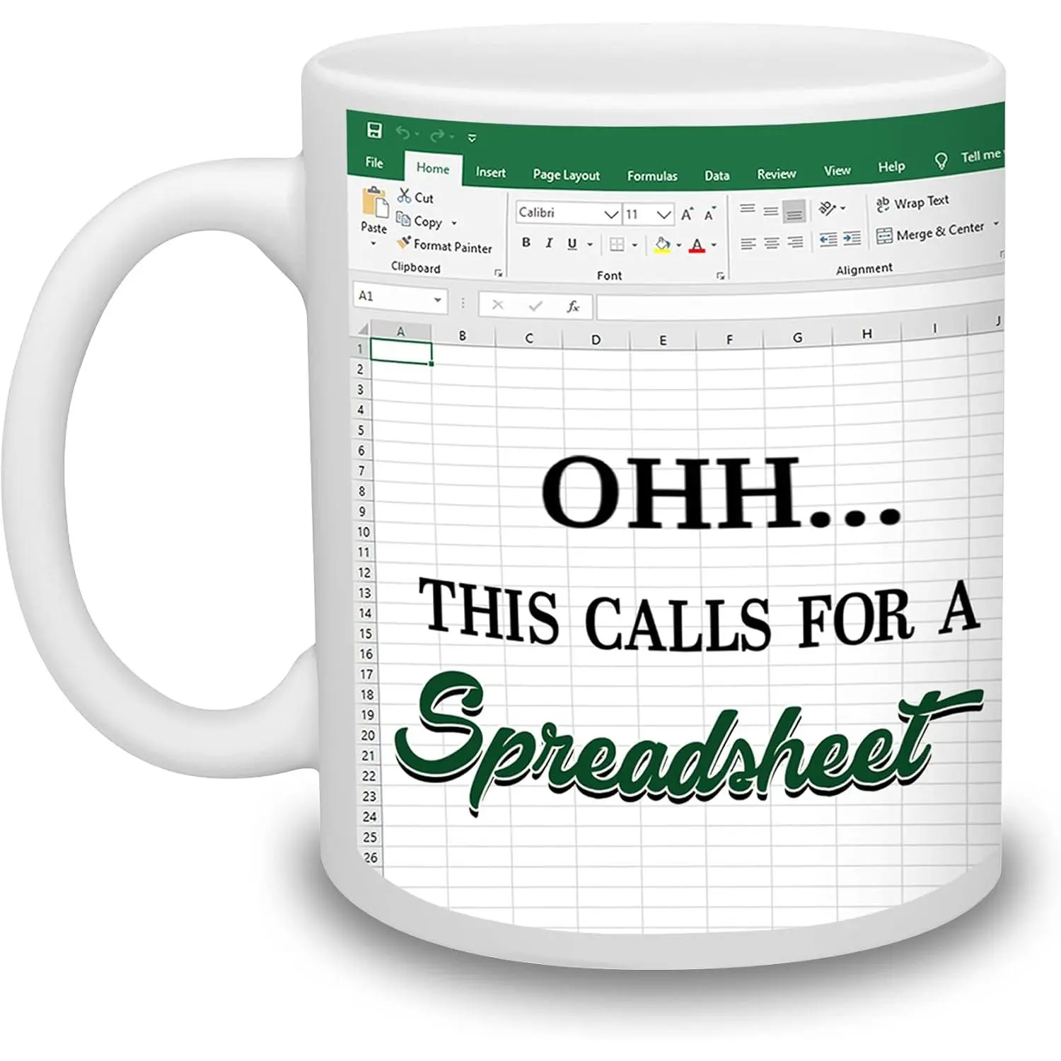 Mugs For Accountant Gifts - Oh This Calls For A Spreadsheet Mug - Funny Work Mugs Office Spreadsheets Accountant  -   - Gifts For Women Finance, Accountants,Coworker