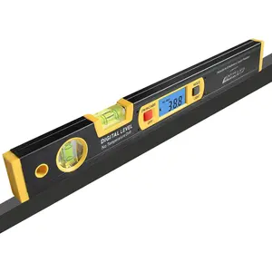 16-inch Digital Spirit Level and Protractor, Torpedo Level, Inclinometer Angle Gauge Finder Bubbles  Base with Backlight DL1802-BK ()