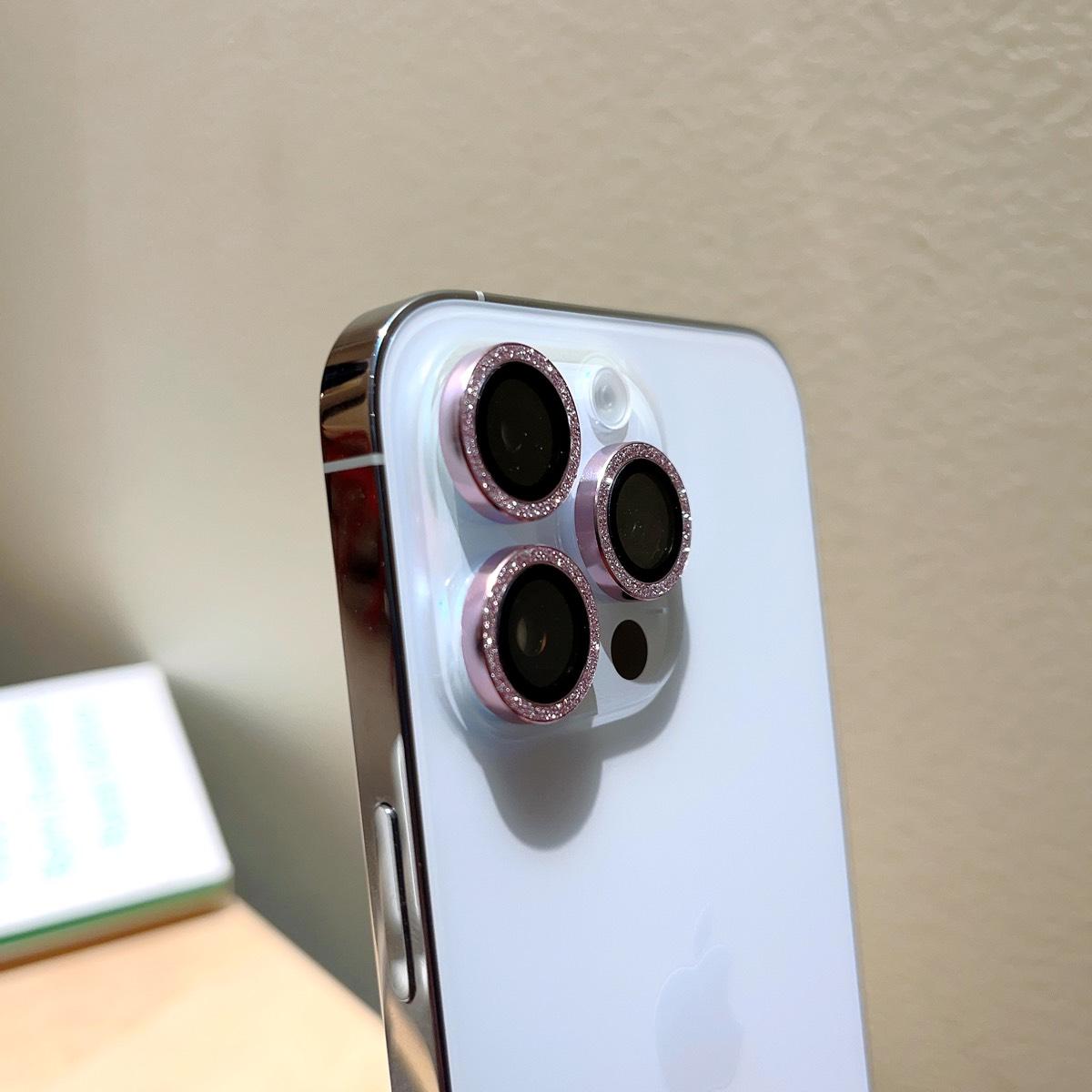 Bling metal ring camera lens protector for iPhone 15 14 13 12 11 pro Max mini rear camera lens cover metal protector ring phones casing protection dustproof flash Protective Smartphone lens  protectors