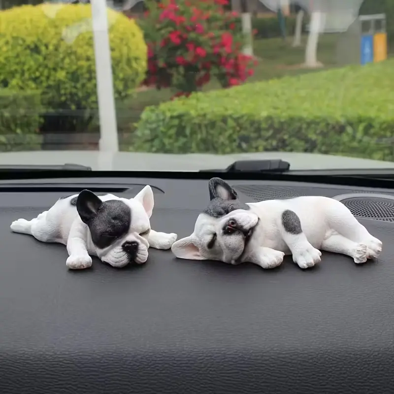 Collectible Figurine Featuring Sleeping French Bulldog, Creative Decorative Ornament for Home, Unique Gift for Dog Lovers, Housewarming Present