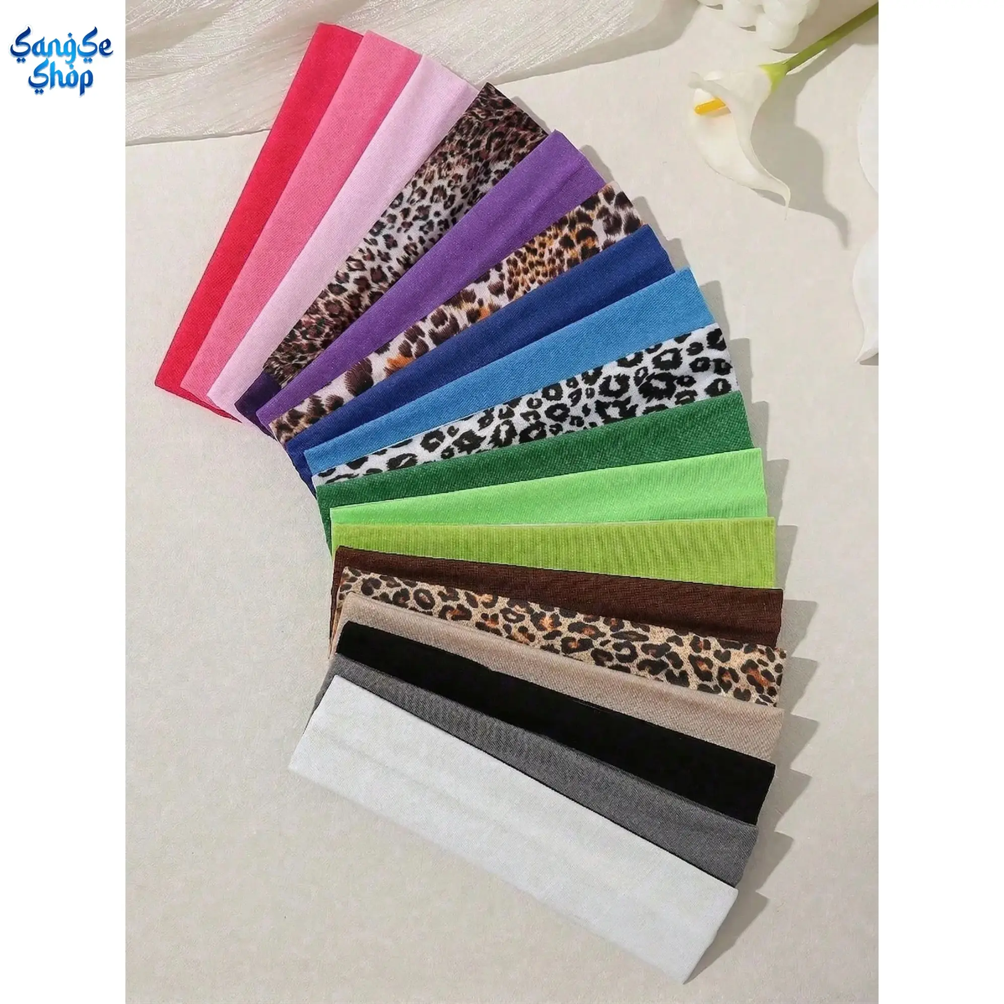 Women's 18PCS Anti-Slip Elastic Leopard Print Headbands - Sweat-Wicking Stretchy Luggage Bag Charms, Comfortable Hair & Bag Accessories for Yoga, Daily Use - Accessories for Women, Hair Accessories