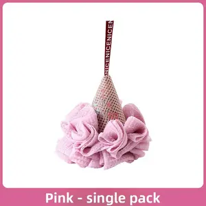 Adorable Ice Cream Shaped Bath Puff Non-Slip Non-Dissipating Bath Sponge Soft Foam Ball for Bubble Bath & Body Scrubbing
