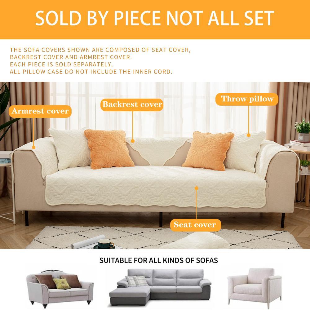 Solid Color Leaf Pattern Sofa Cover, 1 Count Non-slip Sofa Slipcover, Dustproof Sofa Pad, Couch Protector for Home Living Room, Vanity Decor Accessories