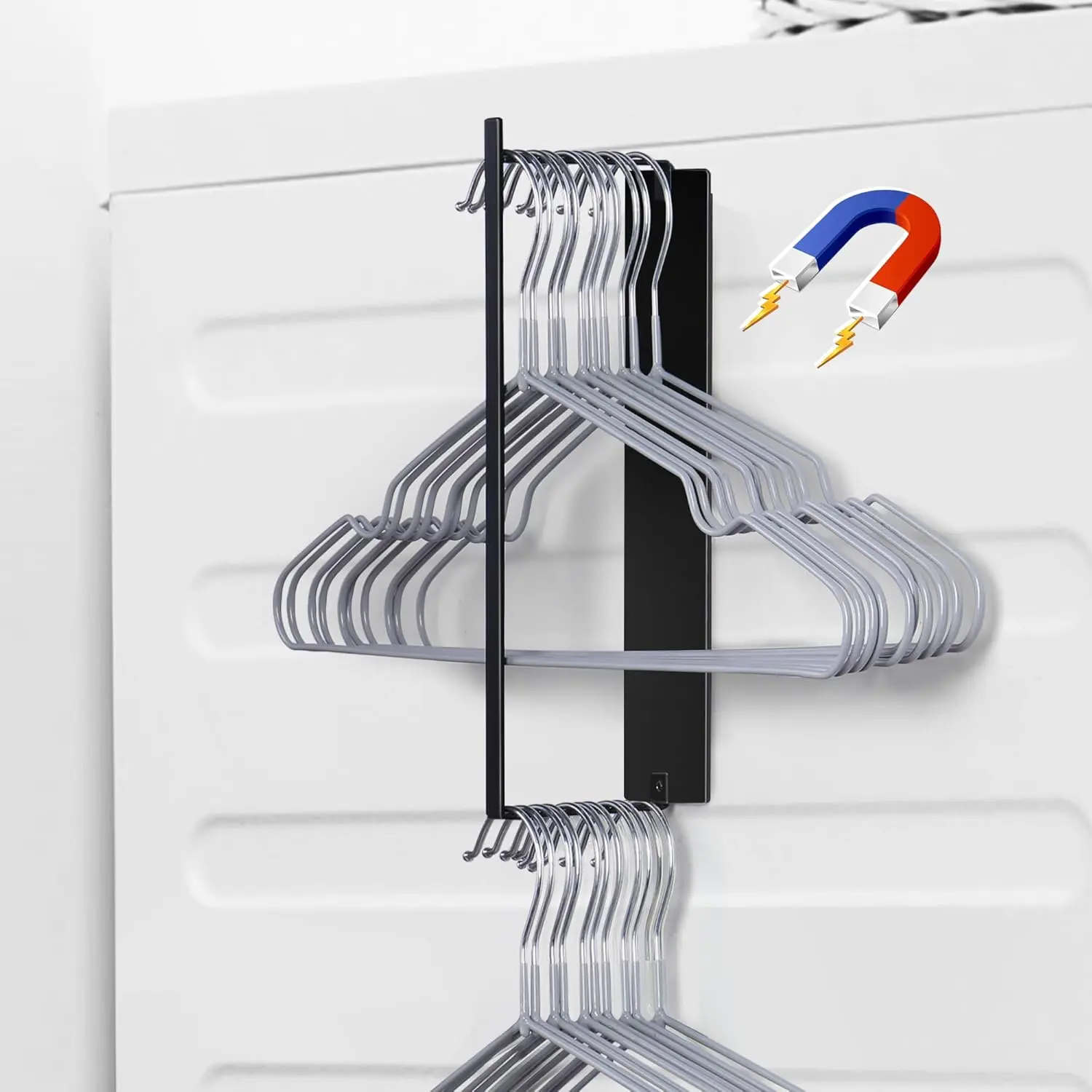 Hanger Organizer Stacker,Clothes Hanger Storage Rack for for Adult or ,Hanger Holder for Closet Laundry Room Washing Machine,Black