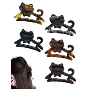 and cute hollow-out cat hair claw set, suitable for ladies and girls, cartoon design, suitable for hair accessories for half-up and half-down hair style at the back of the head Hair Claws Set Hair Clip Set