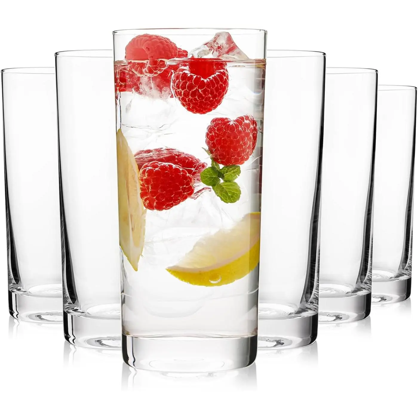 Highball Glasses Set of 6, 16oz Tall Drinking Glasses, Water Glass for Kitchen, Tom Collins Glasses, Mojito Glass Cups, Cocktail Glasses for Bar Glassware