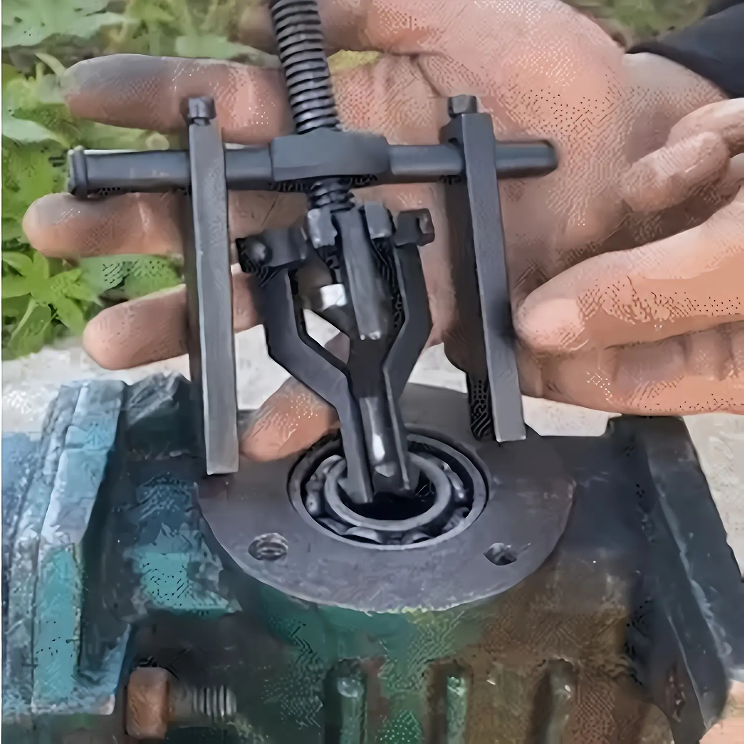 3-Tooth Adjustable Carbon Steel Multifunctional Gear Puller - Handheld Automotive Repair Tool for Internal Hole Removal, Bearing Extraction, Adjustable Teeth, Handheld Tool