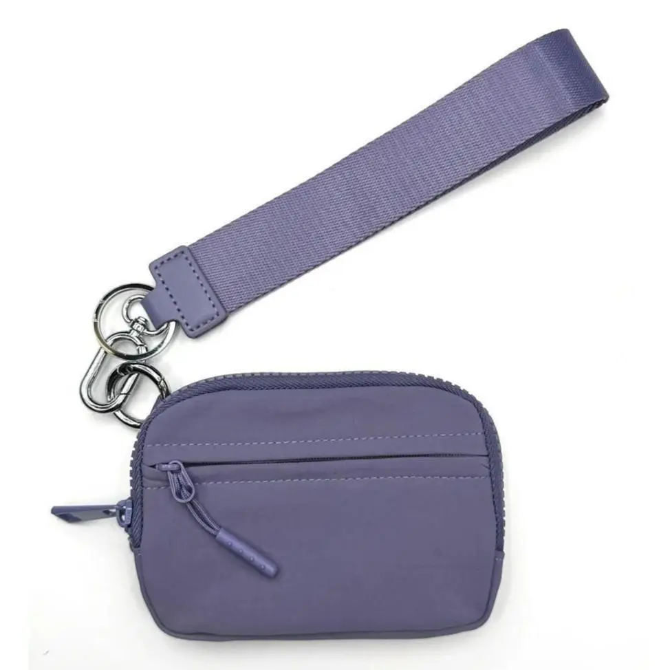 Women's Waterproof Nylon Wristlet Purse, Compact Clutch Wallet and Coin Card Holder with Keychain Attachment for Daily Commute, Clutch Wristlet Wallet, Zipper Closure