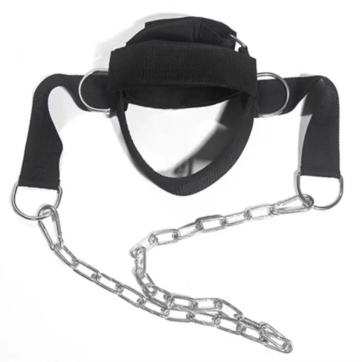 Adjustable Neck Harness with Steel Chain, Neck Strengthener for Weight Lifting, Neck Training, Boxing Mma, Wrestling