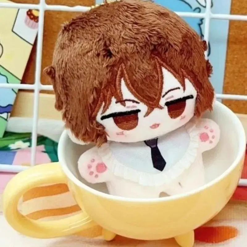 10cm Bungo Stray Dogs Dazai Osamu Nakajima Atsushi Edogawa Rampo Plush Dress Up Cotton Doll Keychain Plushie Toys for Kids Xmas