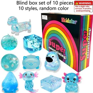 10-Piece Surprise Blind Box Malt Sugar Squishy Set, Stress Relief Creative Slow Rebound Squishies, 10 Styles, Party Gift