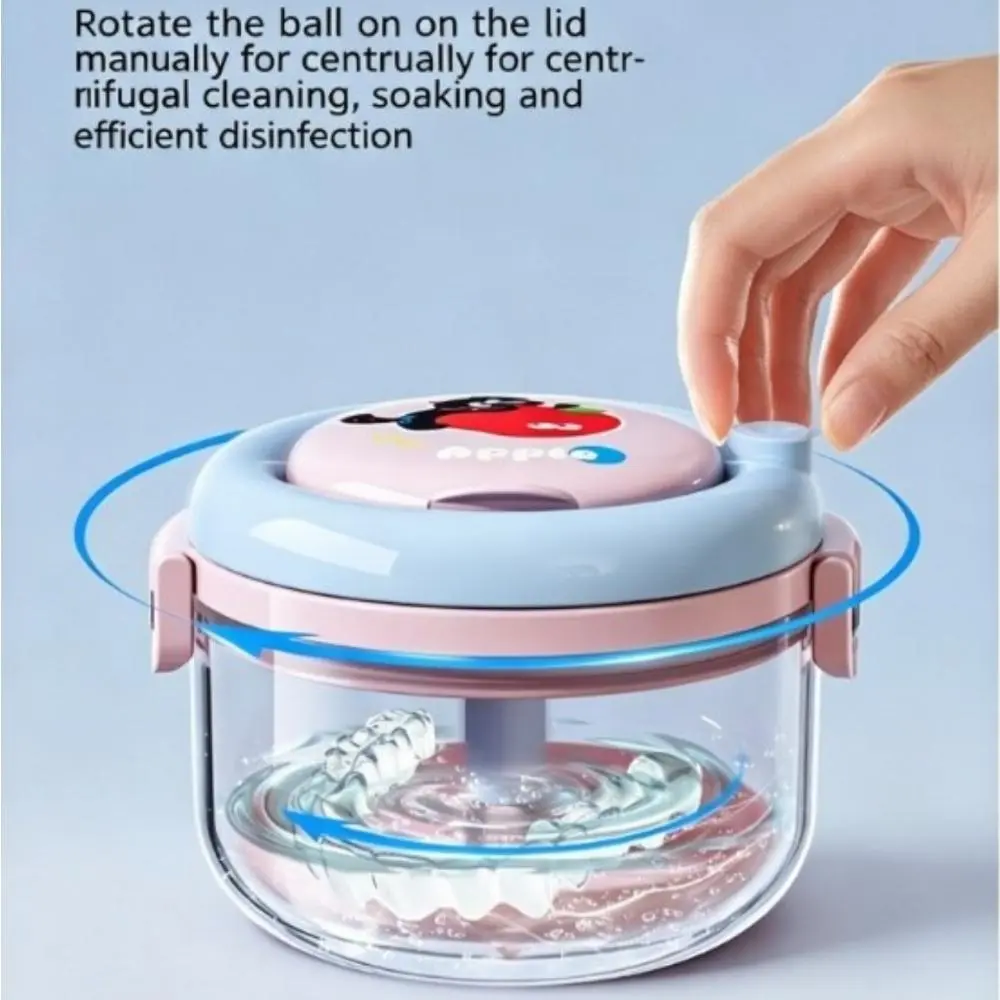 Retainer Mouth Guard Soak Container Box – Auto-Rising Aligner Bath Case with Strainer Basket, Leak Proof Cleaning Cup Aligner Bath Soaking Cup with Mirror & Multi-Tool for Aligners, Retainers & Night Guards