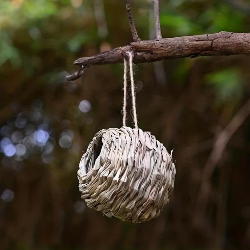 2pcs Handwoven Hummingbird Nest House- Outdoor Gardens And Patios, Spherical Design, Comfortable Nesting