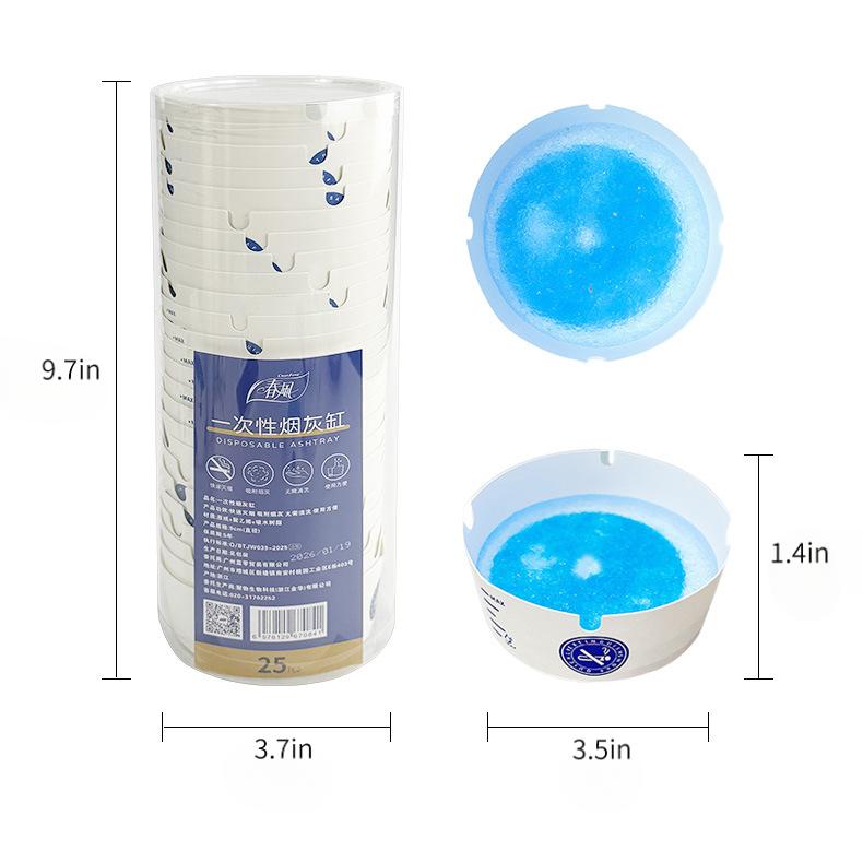 Disposable Ashtray Thick Hardened, For Office Home Car Use, Anti-Flying Ash With Smoke Extinguishing Sand, Portable Clean Hygienic Lazy Extinguishing Tool